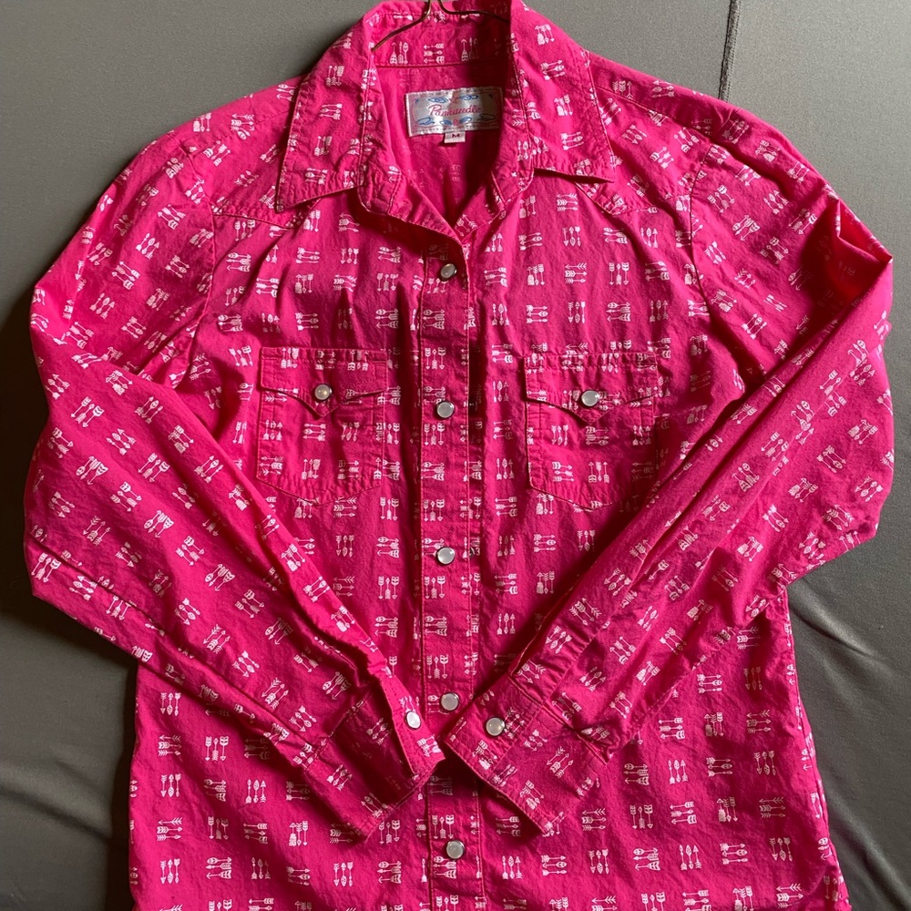 Panhandle girls button down long sleeve with snaps